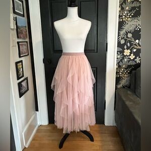 Tulle Layered Skirt Dusty Rose Pink